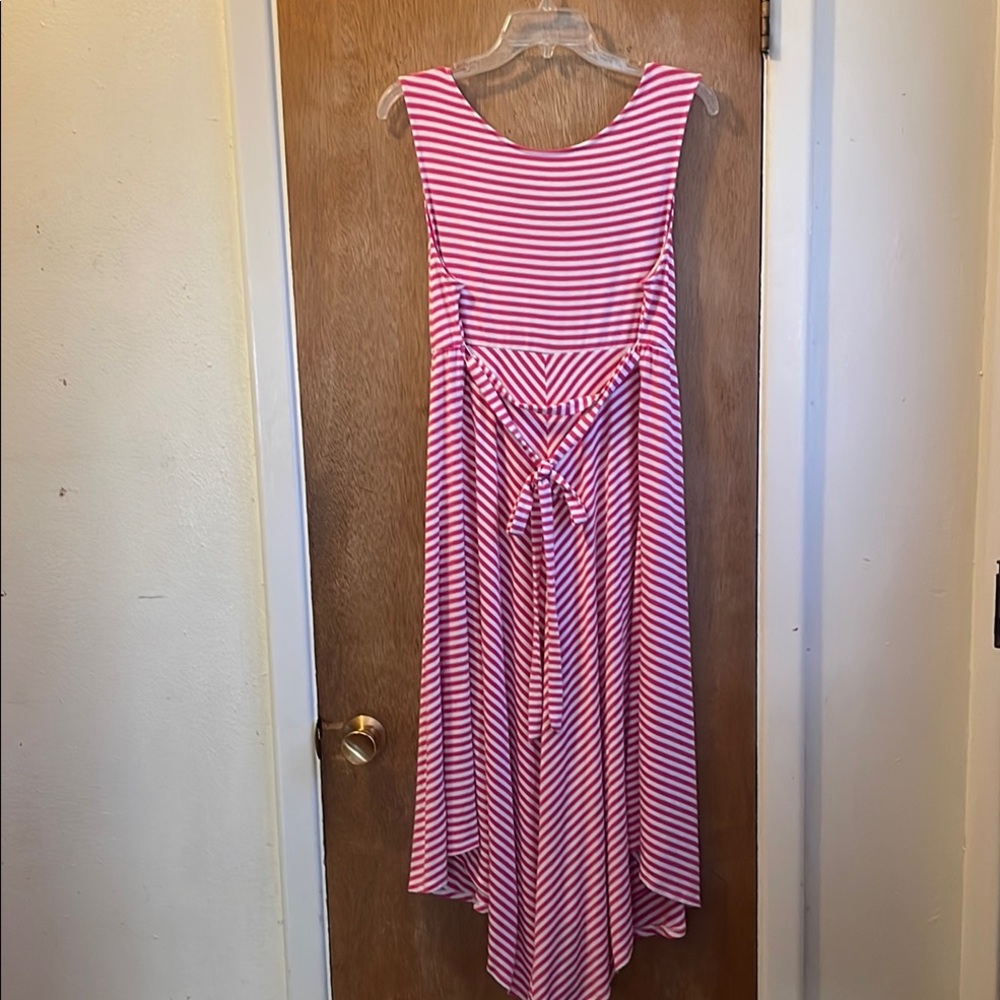 Isabel Maternity by Ingrid & Isabel Pink Striped Maxi Dress Sz L - Picture 3 of 4